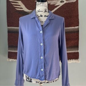 Big Bud Press Long Sleeve Button Up Pantry Top in Faded Grape